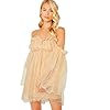 Romwe-Womens-Romantic-Off-Shoulder-Flounce-Long-Sleeve-Wedding-Ruffle-Mesh-Party-Mini-Dress Romwe Women's Romantic Off Shoulder Flounce Long Sleeve Wedding Ruffle Mesh Party Mini Dress Beige, Pastel Medium