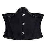 Scarlet Darkness Renaissance Corset Belt for Women Medieval Vintage Boned Underbust Bustier Top Dark Black 10
