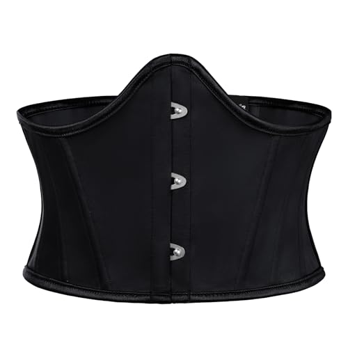 Scarlet Darkness Renaissance Corset Belt for Women Medieval Vintage Boned Underbust Bustier Top Dark Black 8