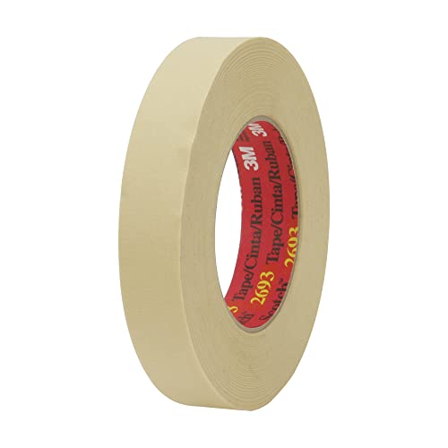 Image of 3M High Performance Masking Tape 2693, Heavy Duty, Clean Removal, Tan Color, 7.9 mil, 2 in x 60 yd, 24 /Case