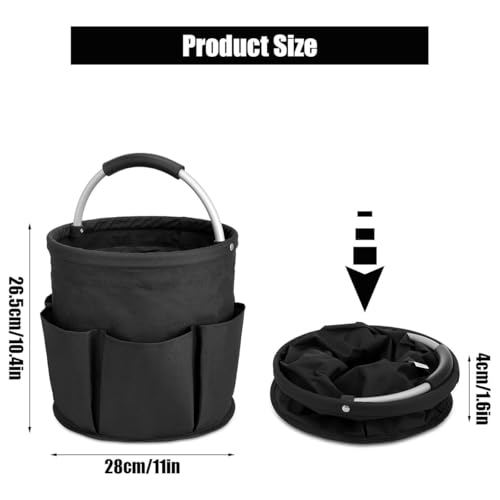 Organizador de limpieza – Bolsa de limpieza con asa, organizador de limpieza plegable para jardín, picnic, baño, playa, compras, bolsa de herramientas pequeñas, multibolsillo, para manualidades - imagen 3