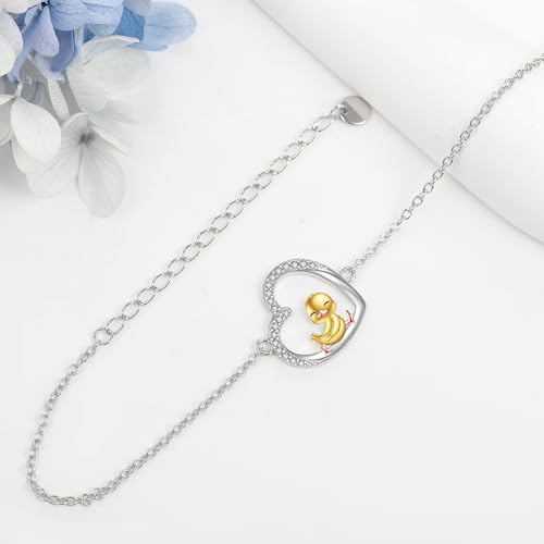 URONE Penguin/Fox/Duck/Guinea Pig/Paw Print 925 Sterling Silver Animal Bracelet Cute Animal Jewelry Gifts for Women3