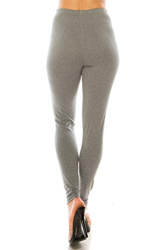 Image of Leggings Depot Women's High Waist Leggings Soft 1 inch Waistband Solid Pants - Regular, Plus, 1X3X, 3X5X