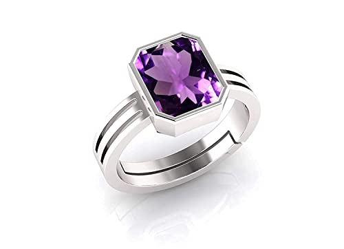 Bague réglable améthyste 3,25 carats dorée taille S - 2