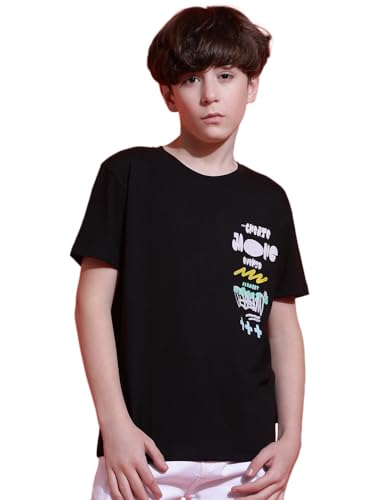 Image of Li'l Tomatoes Boys Cotton T-Shirt | Graphic Printed Half Sleeve Casual Summer Wear | Soft & Breathable | 9-16 Years