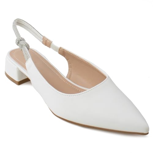 Room of Fashion Women's Pointed Toe Slingback Low Block Heel