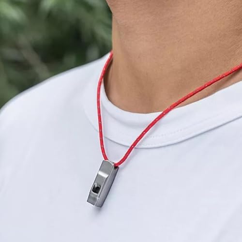 Titanium Survival Whistle - Key Chain Whistle with Lanyard | Ultralightt Survival Gear Whistles | Outdoor Waterproof Equipment | Multifunctional Tool | Loud Survival Whistle for Hiking, Camping – Image 4