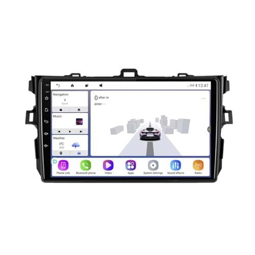GPS voiture Toyota Corolla 2007-2012 avec CarPlay sans fil et écran tactile HD haute fluidité