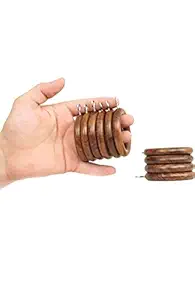 Royal Craft Expertise Wooden Handmade & Handcrafted Curtain Rings/Hooks/Clips for 1.25 to 2.5 Inch Curtain Rod (Pack of 24) (Inner Dia 2.5, Outer Dia 3.5 Inch, Brown, Natural Sheesham Wood)