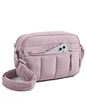 BAGSMART Cross Body Purse, Mini Crossbody Bags for Women Travel Purse, Puffy Shoulder Handbag Wallet with RFID Blocking Slots, Purple