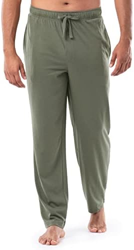 Fruit of the Loom Men's Extended Sizes Jersey Knit Sleep Pant Pajama Bottom, Dark Green, Large US