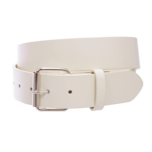 Image of Beltiscool 1 1 /2 inch (38mm) Snap On Plain Leather Jean Belt With Roller Buckle