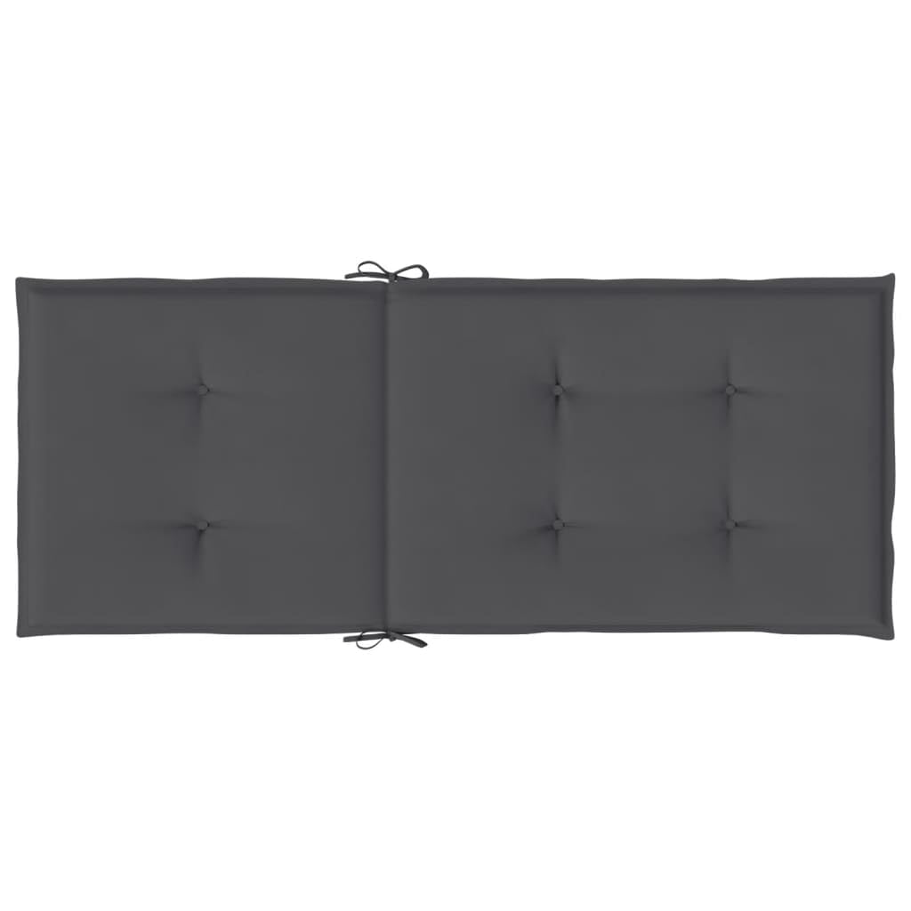 vidaXL Cojines de Sillas de Jardín 6 uds, Almohadas con Respaldo Alto, Acolchados para Sillones, Cojines para Patio, Tela Gris Antracita 120x50x3 cm