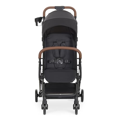 Image of Dream On Me Rio Glide Ultra-Light Compact Stroller, One-Hand Self-Standing Fold, Adjustable Backrest & Footrest, 5-Point Harness, Cup Holder, Suspension Wheels with Storage Basket - Black