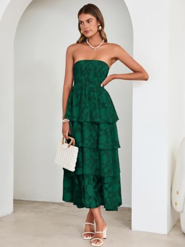 Image of Simplee Womens Maxi Boho Floral Strpless Wedding Guest Beach Long Dress