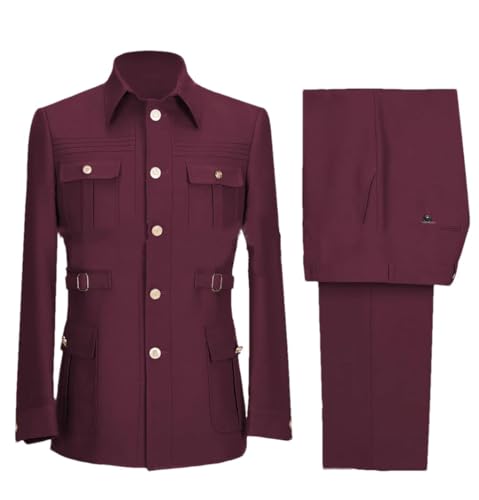 Generic Men Suits Blazer Jacket Pants 2 Pieces Male for Business Coat Blazer Jacket Groom Tuxedo Single Breasted