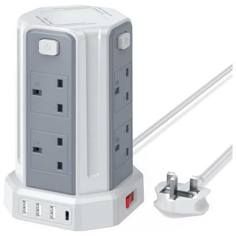 Sameriver 2M Tower Extension Lead with USB Cover