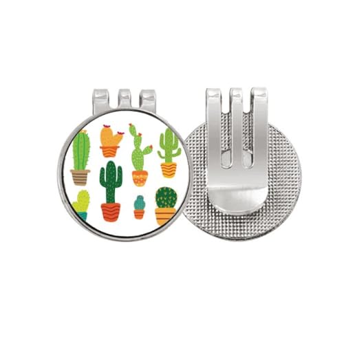Marcador de pelota de golf de cactus con clip magnético esmaltado para gorra