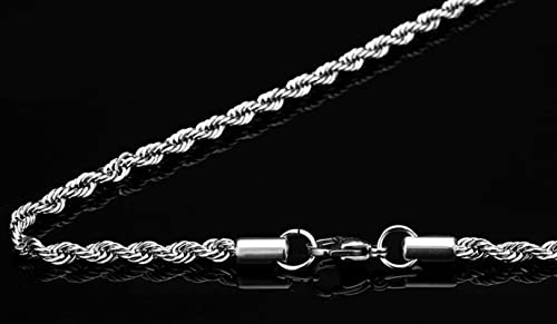 Chaîne en argent torsadée robuste et durable en acier inoxydable