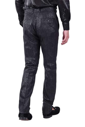 Barabas Men's Greek Pattern Floral Baroque Chino Dress Pants CP1673