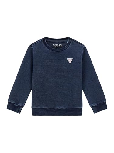 GUESS Boys' Long Sleeve Denim Knit Sweatshirt