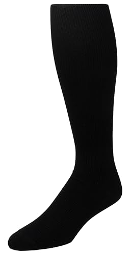 Men's Over The Calf MODAL ULTRA SOFT Dress Socks, Seamless Toe, Ribbed, OTC Length Socks (Black OTC Ribbed 1 Pair)