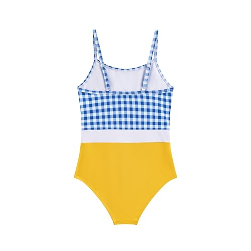 Image of LIZENS Girls One Piece Swimwear Checkered Girls Size 2-12 Swimsuit for Kids