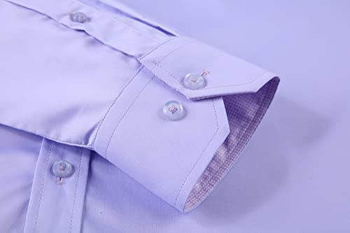 Alex Vando Mens Bamboo Dress Shirts Wrinkle Free Regular Fit Stretch Button Down Shirt