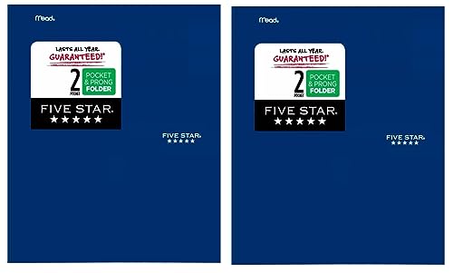 Porte-documents Five Star marine lot de 2 chemises à griffes et pochettes pour feuilles 29 x 24 cm