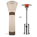 HAMLER Patio Heater Covers, Outdoor Heater Covers Waterproof with Zipper, Outdoor Patio Heater Cover Fits up to 95"H x 34"W x 19"W, Heavy Duty Heater Covers for Standing Heater, Brown & Beige
