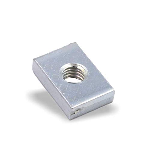 Nutenstein | Gewindeplatte 15x10x4 mm M5 Gewinde mittig | Stahl blau verzinkt (100 Stück)