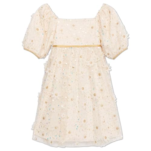 Amazon.com: Speechless Girls' Sequined Tulle Party Dress, Ivory/Gold, 6X:  Clothing, Shoes & Jewelry