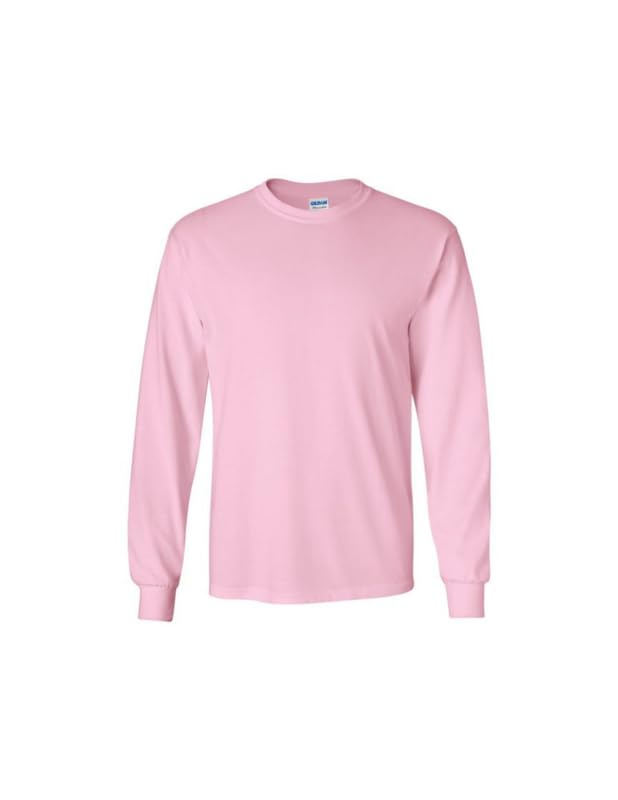 Image of Gildan Men's Long Sleeve Plain Crewneck T-Shirt (G2400) Light Pink