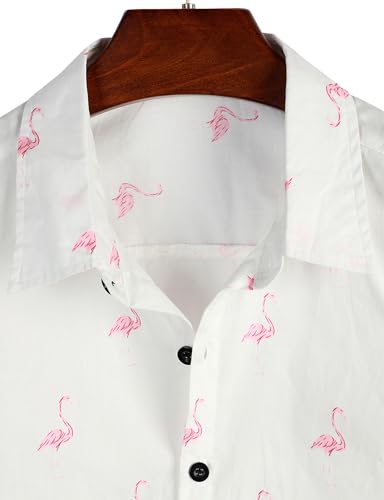 VATPAVE Mens 100% Cotton Hawaiian Shirts Floral Short Sleeve Button Down Shirts Summer Beach Shirts3