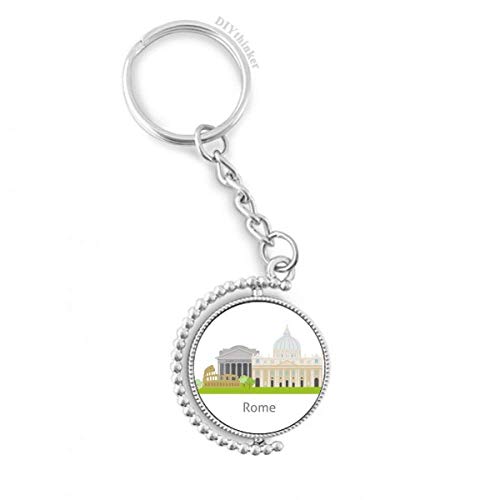 Porte-clés Italie Rome rotatif multicolore, l'idée cadeau souvenir idéale