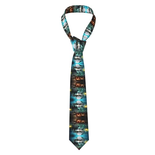 Apbdffjnf Cravates classiques en soie pour homme Motif plage Bleu ciel mer, Chouette citrouille Happy Halloween, taille unique