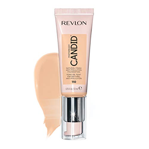 Revlon PhotoReady Candid Natural Finish Foundation, with Anti-Pollution, Antioxidant, Anti-Blue Light Ingredients, 110 Porcelain, 0.75 fl. oz.
