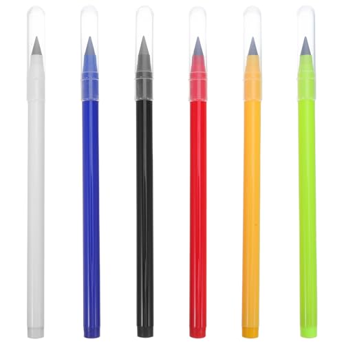 Alipis 6 lápices multicolores reutilizables sin punta, portátiles, para festivales, viajes y recuerdos de fiesta para niños y adultos.