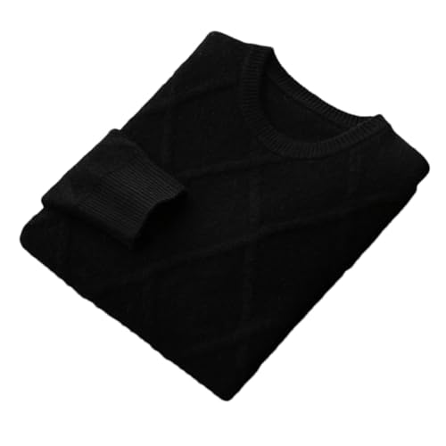 Mnjyihy Men's Long-Sleeved O-Neck Wool Sweater Solid Color Thickenedslim Business Casual Knit Pullover Sweater