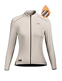 INBIKE Fahrradtrikot Radtrikot Rennrad Trikot Damen Winter Warm Langarm mit Fleece 3 Taschen Slimfit Radtrikot Hochstretchige Elastisch Atmungsaktiv Khaki S