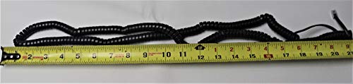 Diy-Bizphones Charcoal Gray 25' Ft Generic Long Landline Phone Handset Cord Fits Nearly All Telephones Curly Coil Receiver Wire Cable 4P4C Rj9 Universally Compatible Replacement Lot (25 Ft) #TOP1