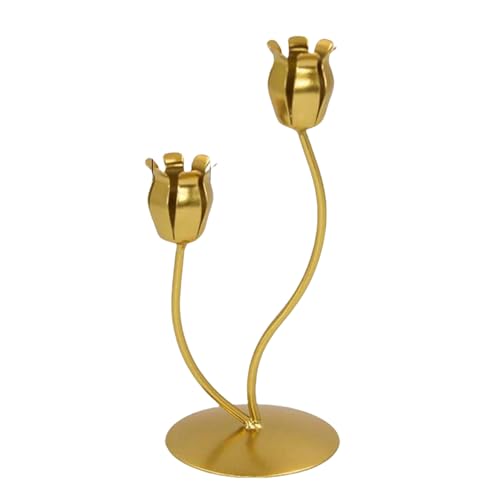 Candelabro de hierro moderno con forma de flor nórdica, soporte cónico de metal para bodas, cenas, fiestas, centros de mesa