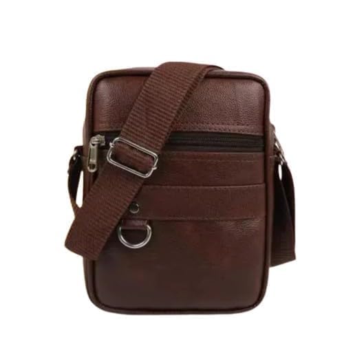 Men’s Sling Bag Crossbody Shoulder Bag | Compact Brown Bag for Mobile, Wallet & Essentials | Adjustable Strap | Daily Travel, Office & Casual Use