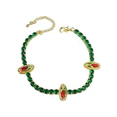 Gold Crystal Virgin Mary Bracelet D