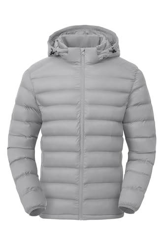 Image of Gopune Men's Lightweight Puffer Jacket Detachable Hooded Water Resistant Puffy Winter Down Jackets for Snow Ski Travel