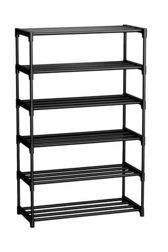 Image of FIGMENT Shoe Rack for Home, Foldable Plastic Shoe Stand with Shelves, Space Saving Footwear Organizer for Bedroom, Entryway, Living Room & Closet, Multi Layer Shoe Storage Rack