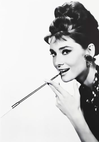 KUSTOM ART Poster Decorativo da Parete Serie Star del Cinema Audrey Hepburn Stampa Artistica su Carta Patinata 42x30 cm Senza Cornice
