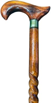 SK & SONS Handmade Brown Men-Women-Old People Beautiful Hand Carved Design Wooden Walking Stick Cane/Wood Shaft Cane