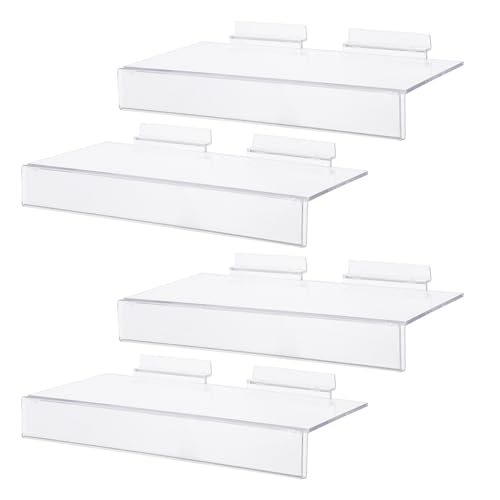 HEALSOPTHY 4 Piezas Soporte Transparente para Zapatos Flotante Estante Montado Pared para Exhibición de Zapatillas y Tacones Organizador Resistente para Tiendas y Hogar