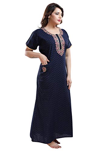 Image of TRUNDZ Women's Pure Cotton Nighty with Zip and Pocket